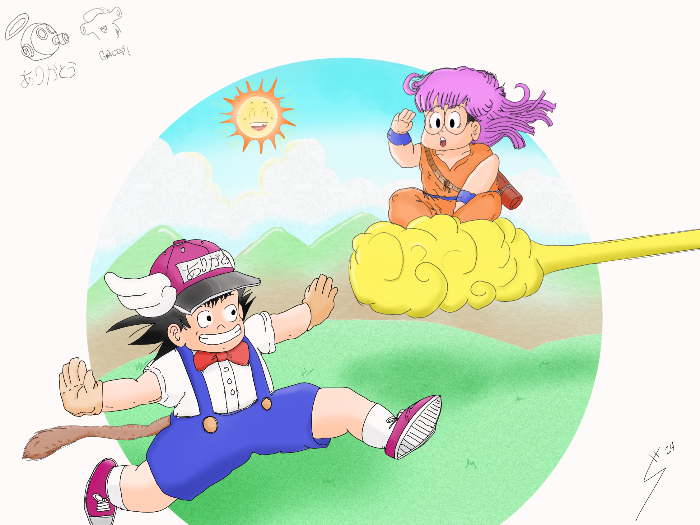 Goku & Arale FanArt Toriyama Tribute